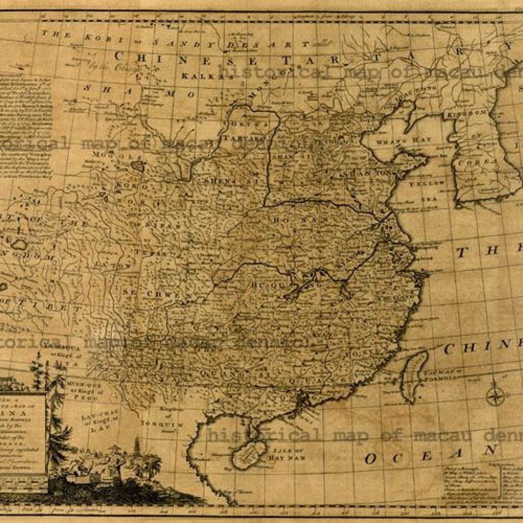 An 18th-century European map of China, reflecting Enlightenment-era cartography and Western perspectives on the Qing empire.