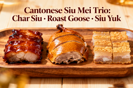 Cantonese Siu Mei Trio: Char Siu · Roast Goose · Siu Yuk