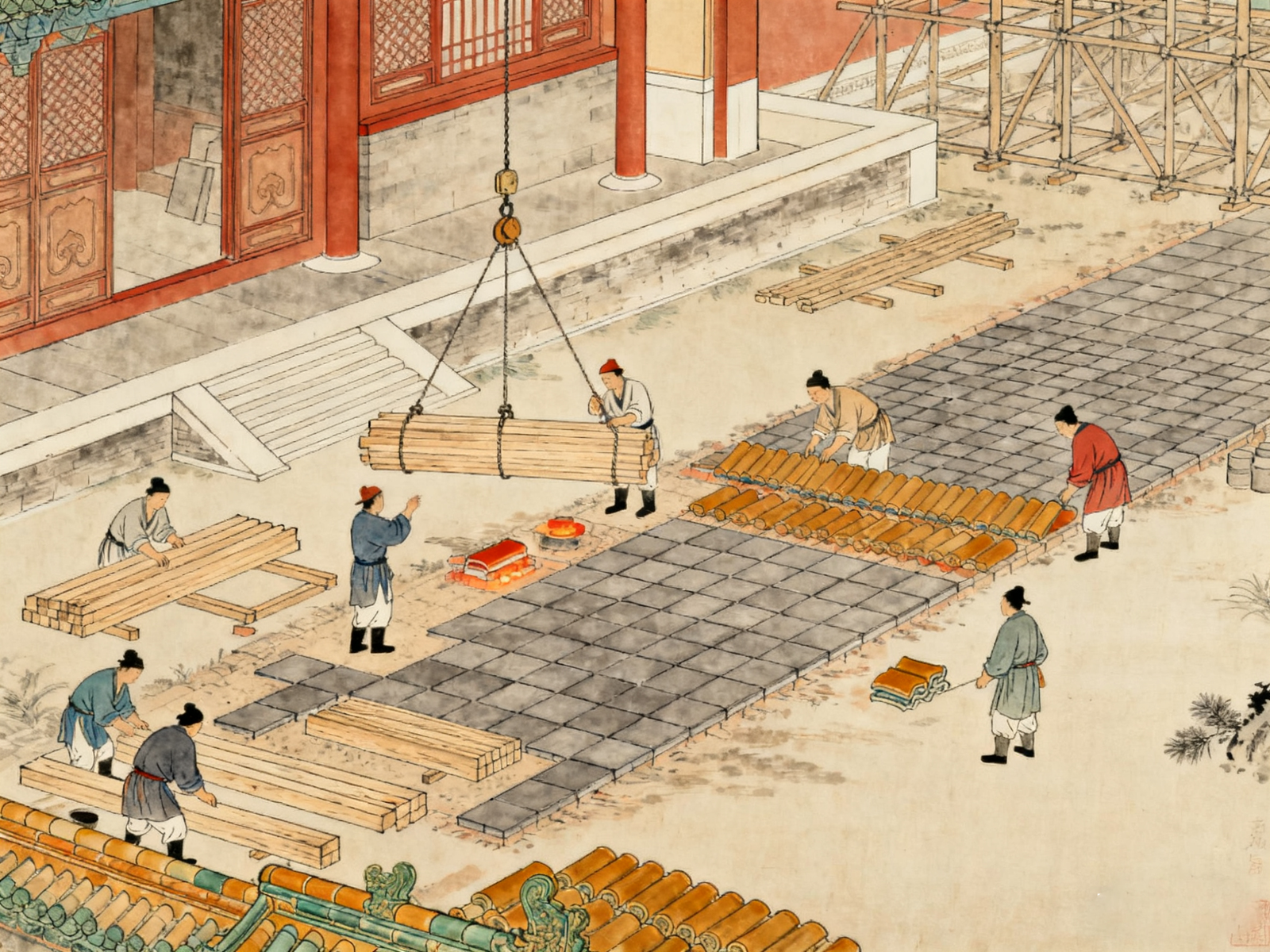 Forbidden City Construction Scene