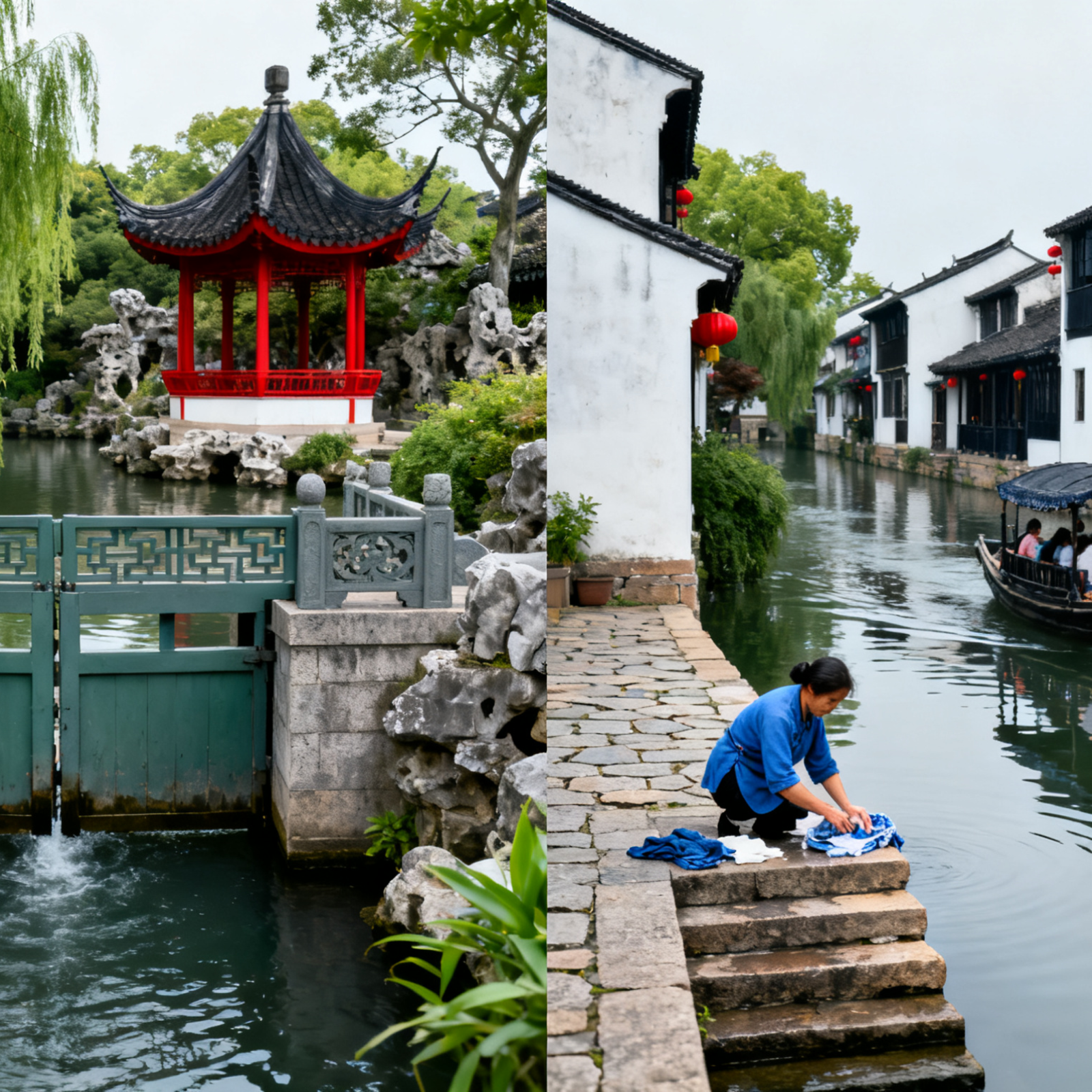 Symbiosis Between Gardens and Water Towns